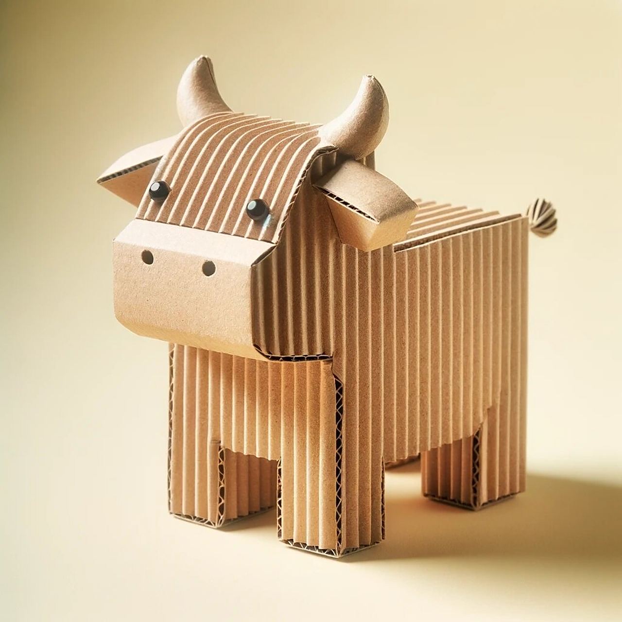 纸板萌宠|可爱瓦楞纸动物  图片仅供参考,没有教程