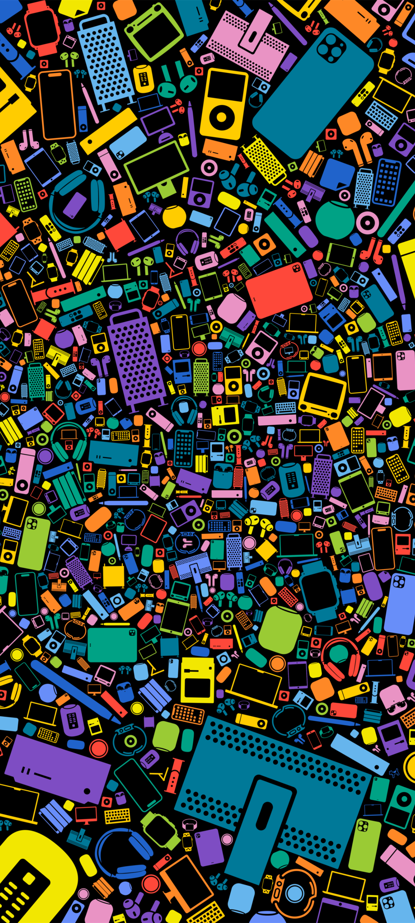 像这种填充类型的壁纸图片,看似杂乱却拥有非常不错的视觉冲击力