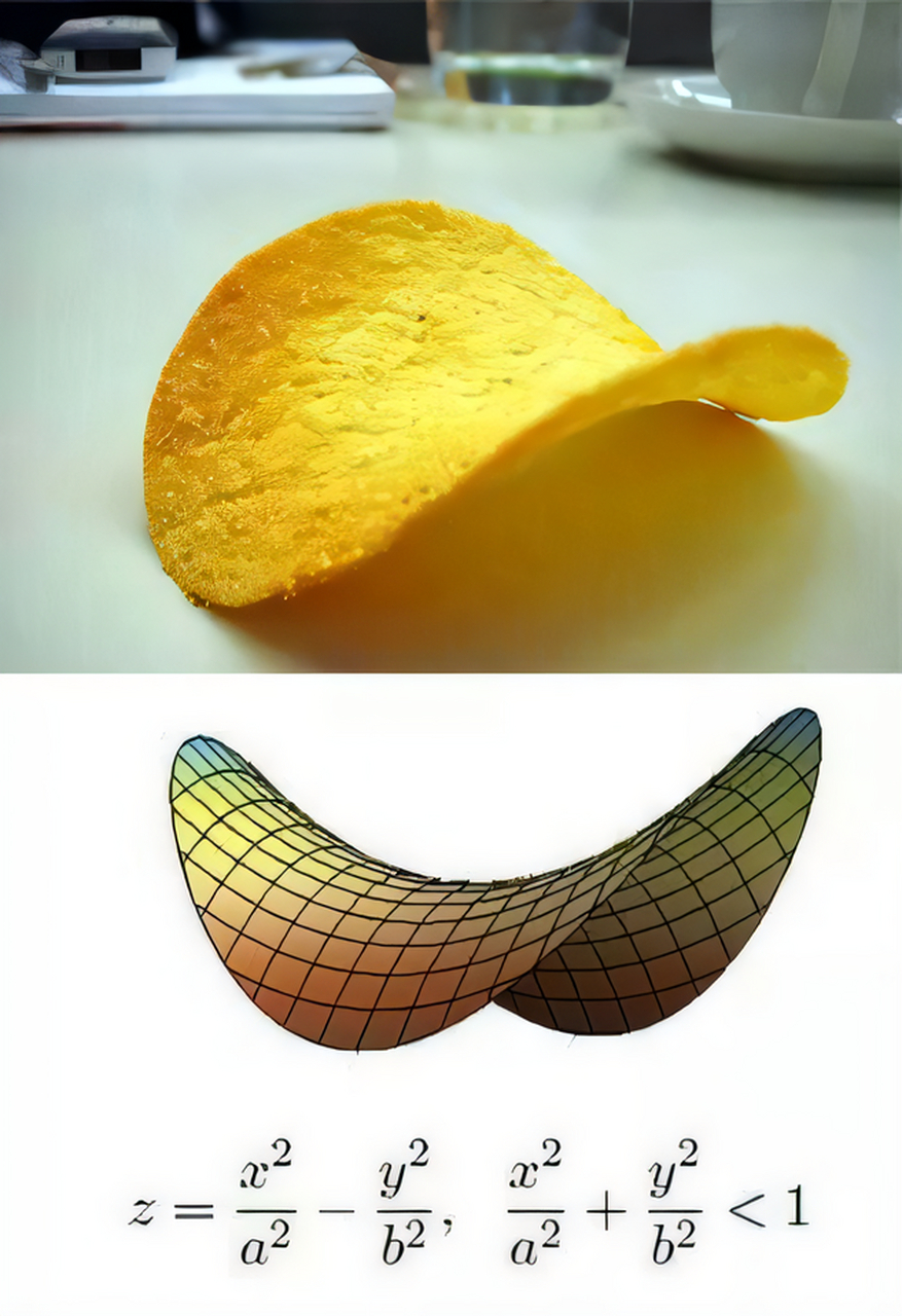 拥有双曲抛物面的薯片,不仅能承受拉扯,也能承受挤压