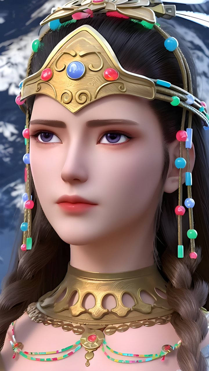 国漫壁纸|新晋国漫女神"慕容燕"高清ai精修手机壁纸:动画《真阳武神》