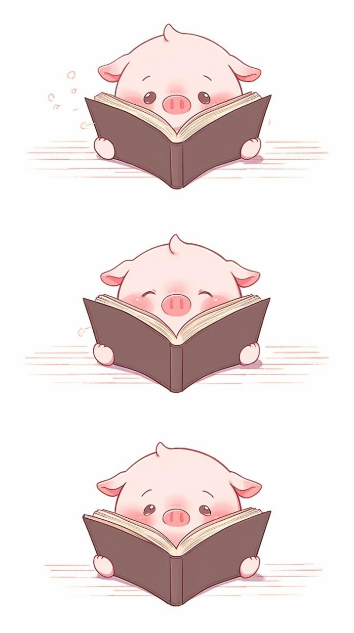 🐷📘猪猪想认真看书,但好像书并不想被它认真地
