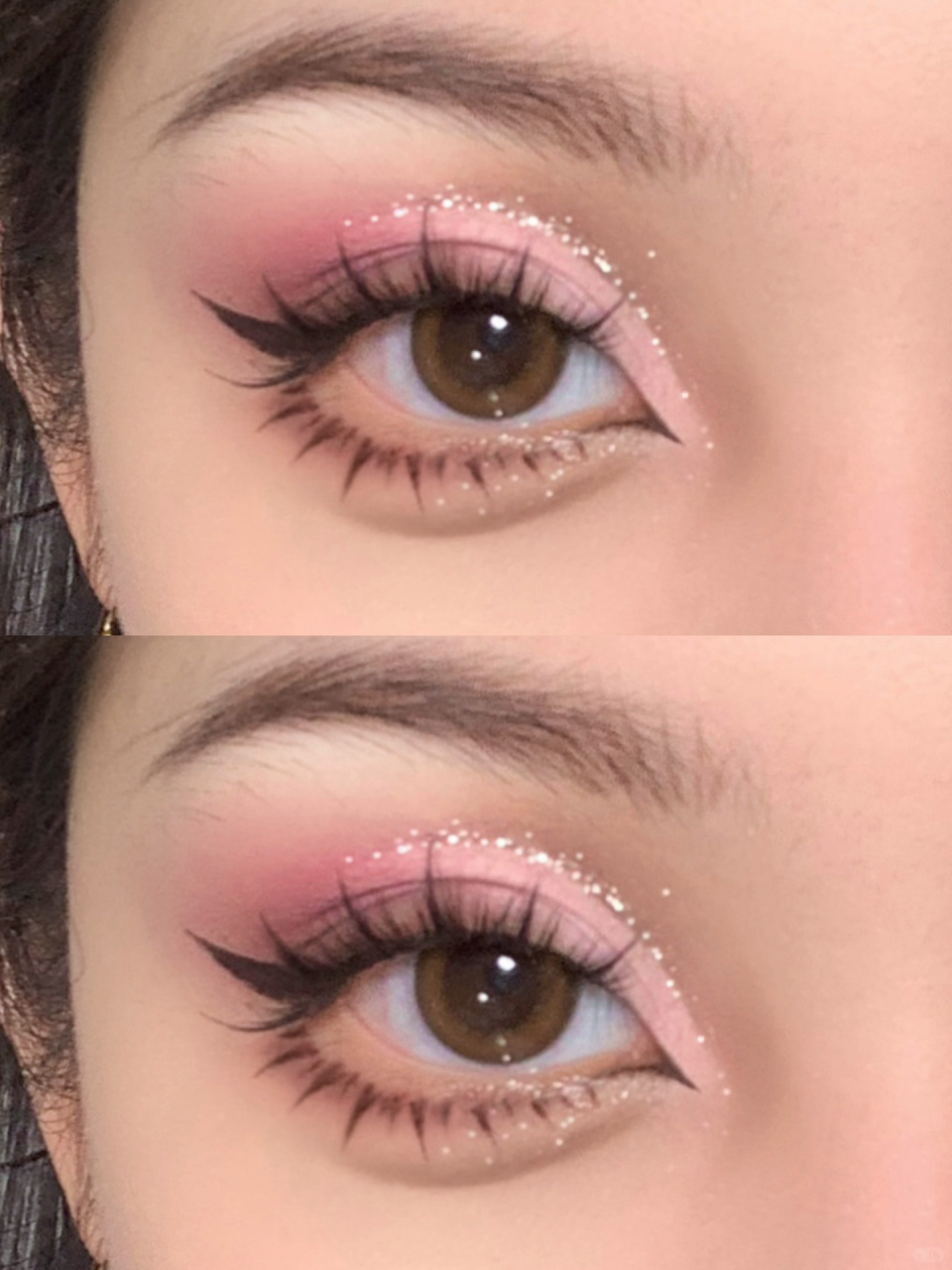 情人节试试这个渐变樱粉色截断眼妆!