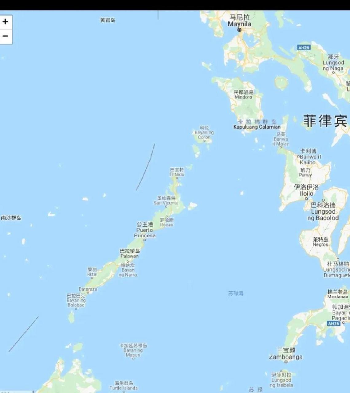 巴拉望岛位于菲律宾群岛西部,面积为1.17万平方千米.