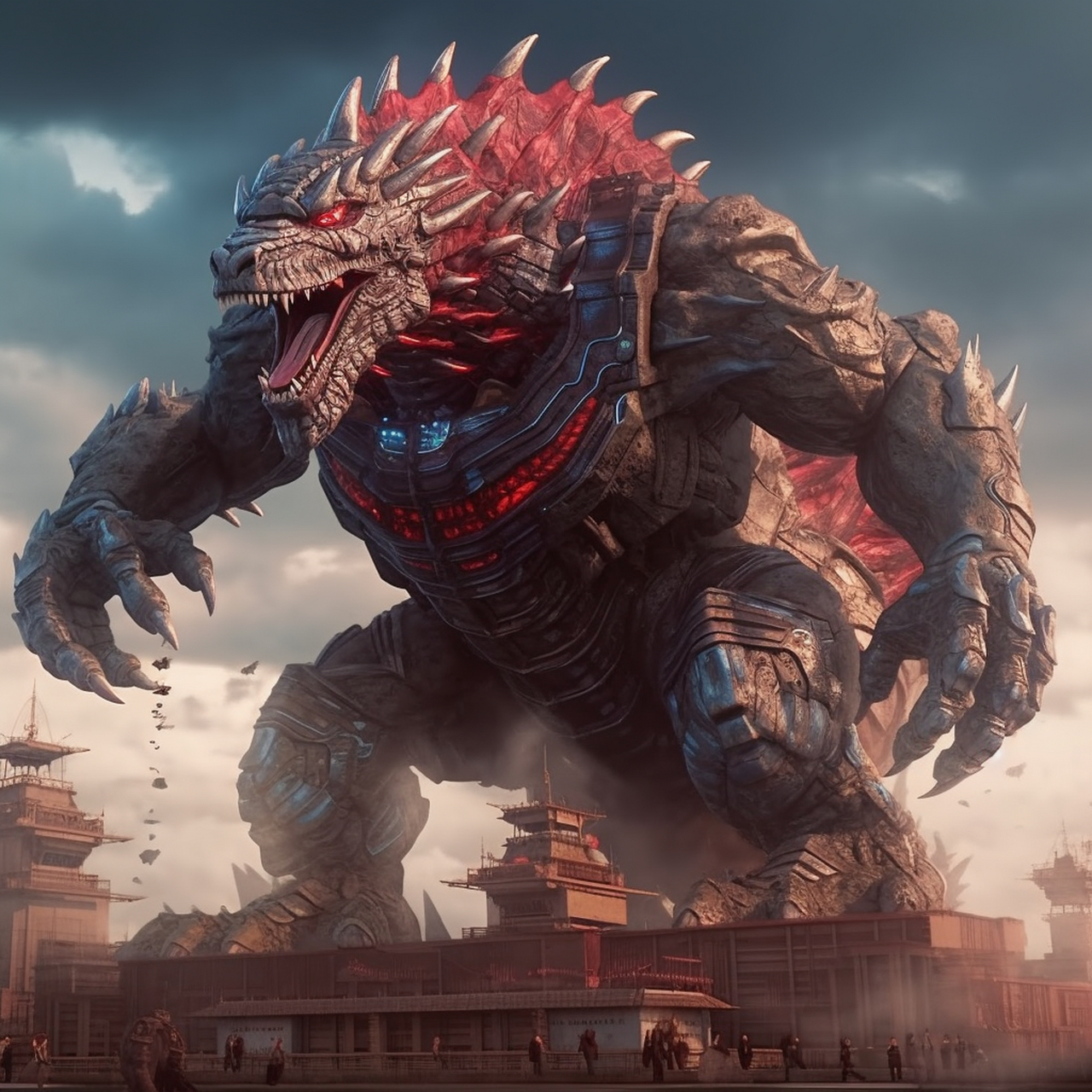 泰坦巨兽,烈火熔岩!#ai艺术季# #狂暴巨兽