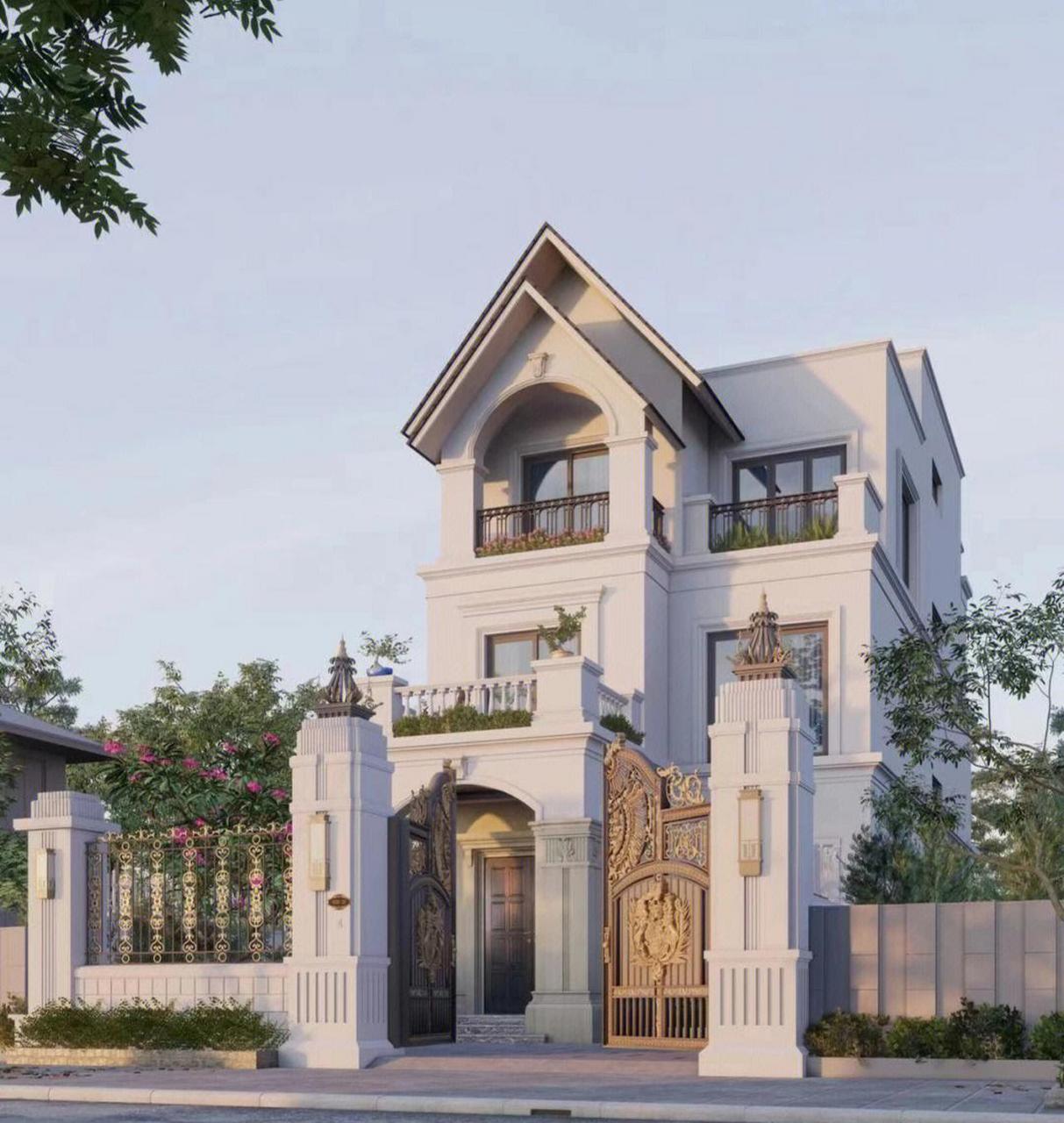 值得收藏的小房子 [照相机]  这款简欧风格的别墅外观立体,富有对称性