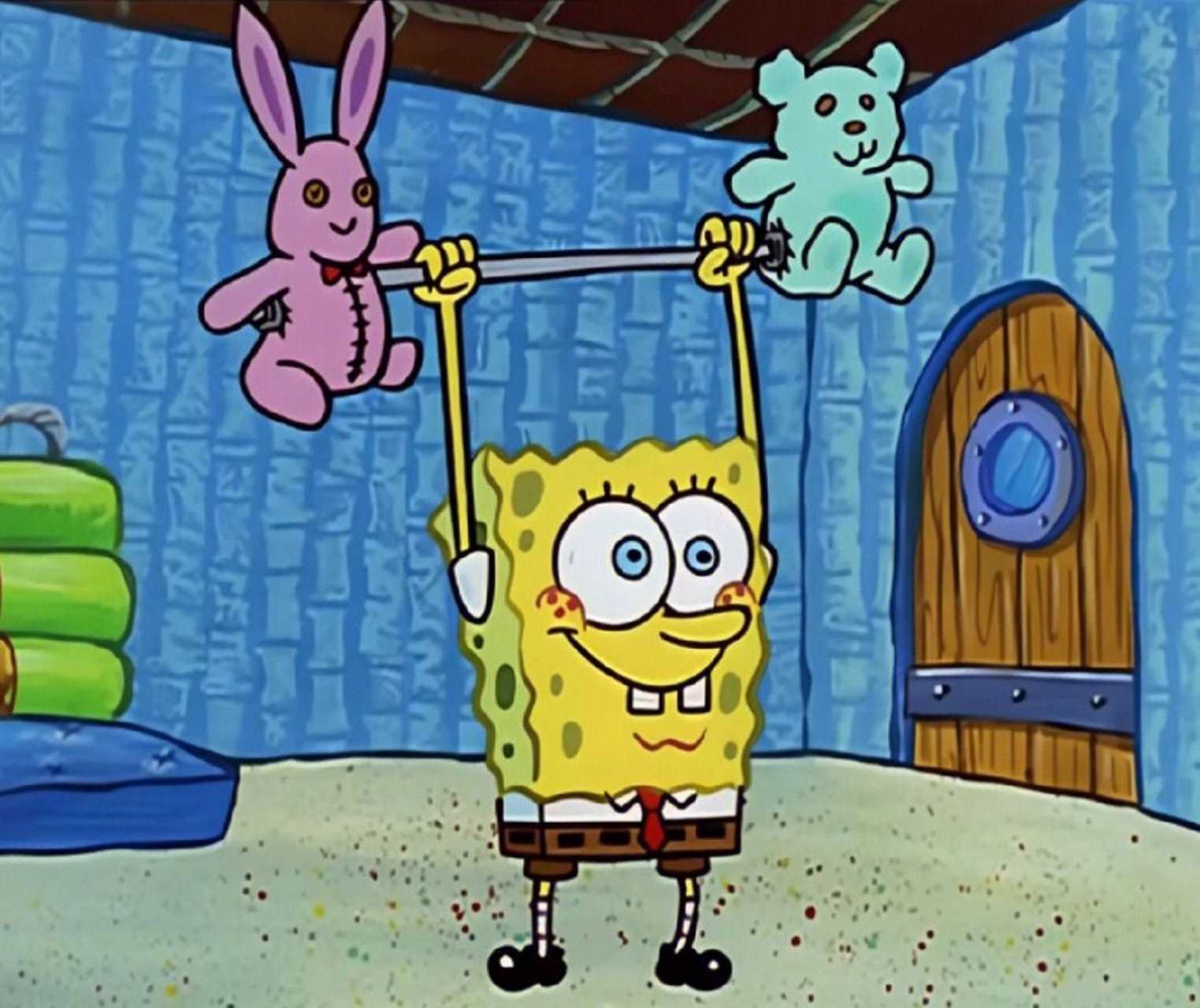 海绵宝宝健身前后的对比