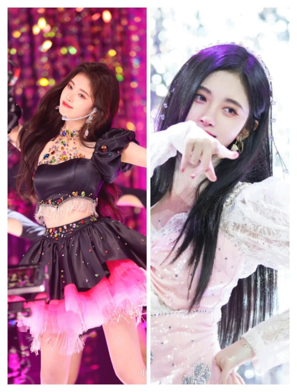 鞠婧祎舞台妆造二选一