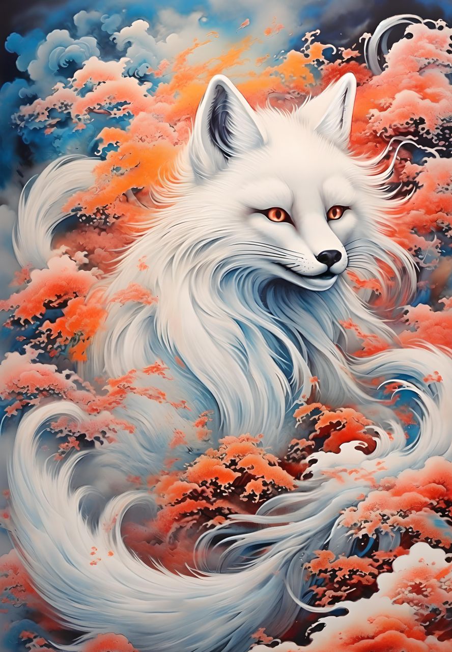 水墨画##狐狸##二次元##白狐##幻想##图片##动漫头像和壁纸##中国