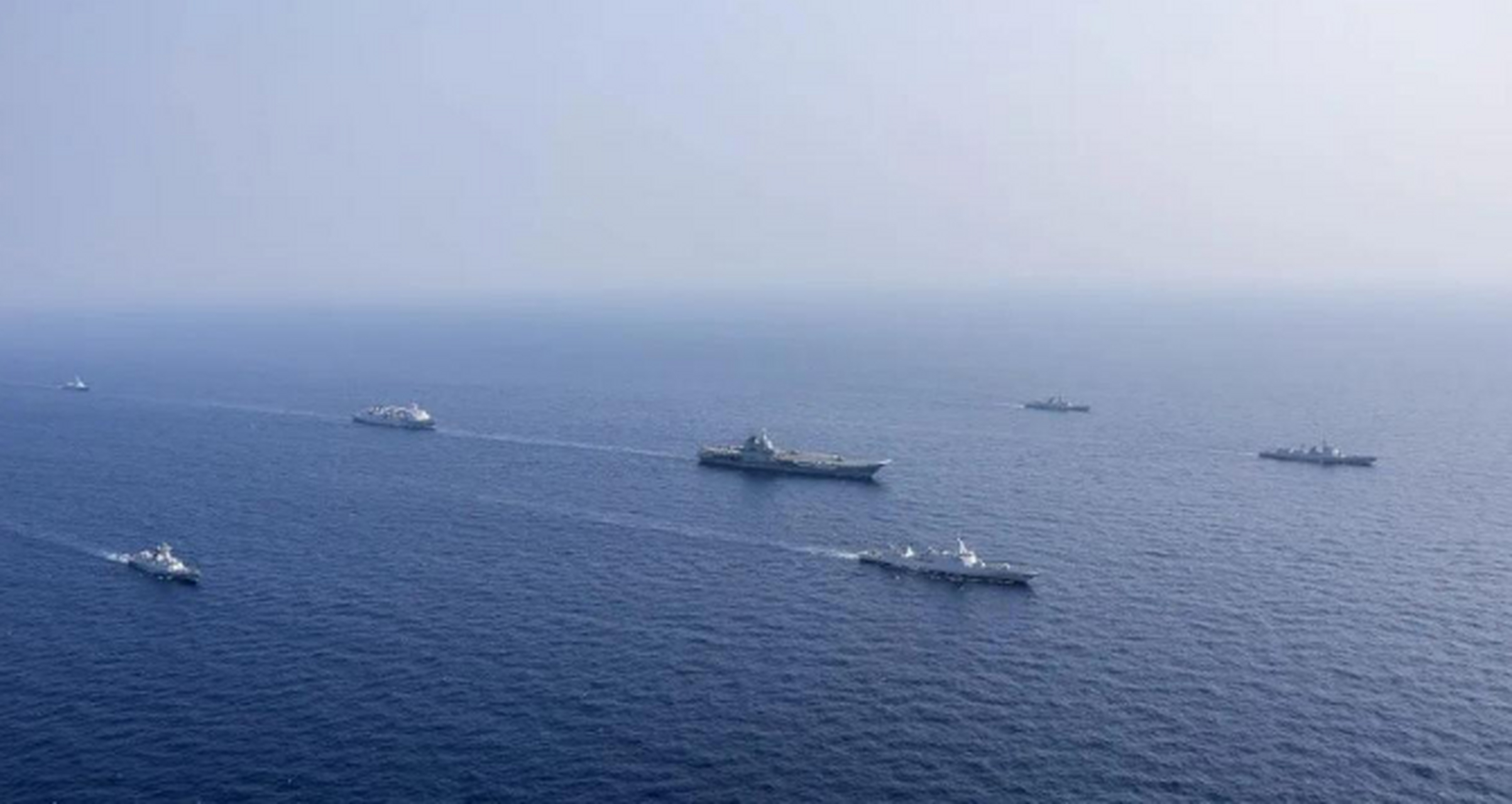 中国人民解放军海军周六发布了山东航母舰队刚刚结束战备演习的势频