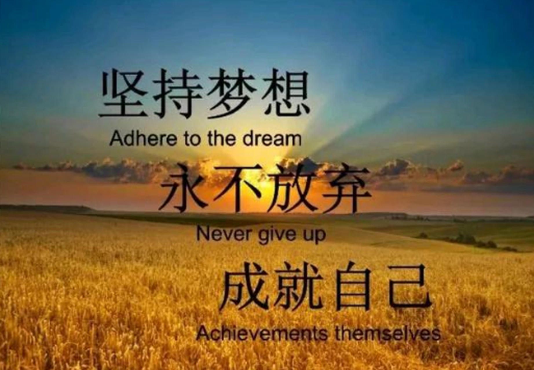 拥有勇气,拥有坚持,拥有渴望,把自己的梦想和决心放在心中,勇敢地追求