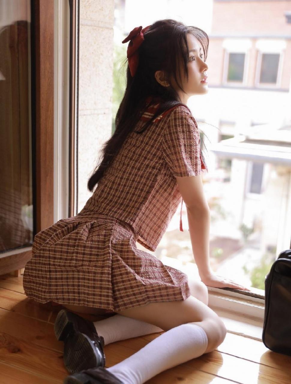 白丝长筒袜元气少女可爱甜美