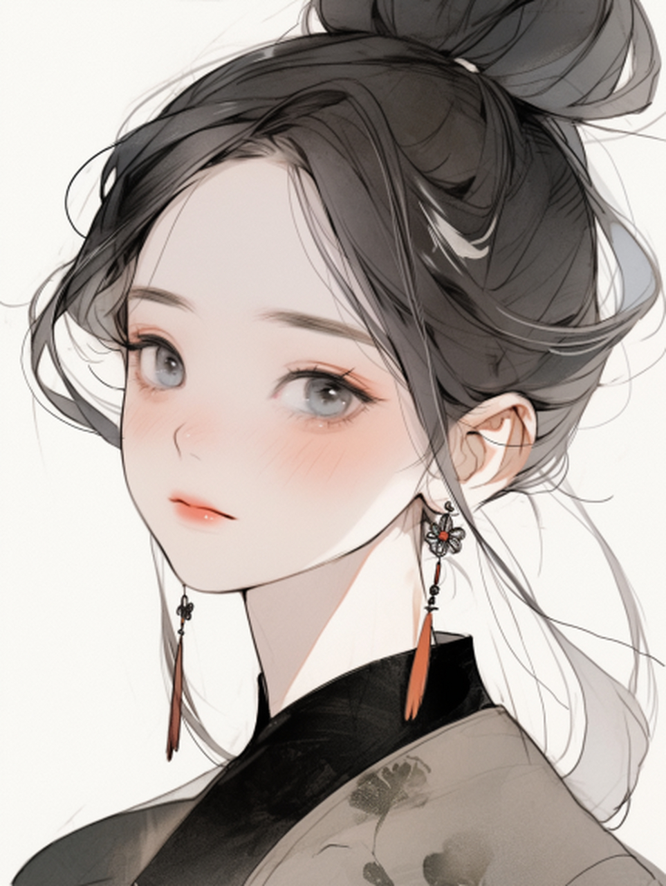 这个卡通妹子有点清新脱俗的感觉!