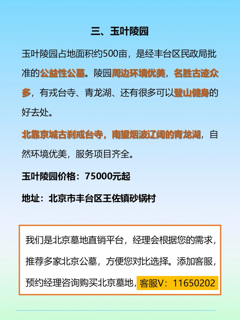 玉叶陵园墓地价格表图片