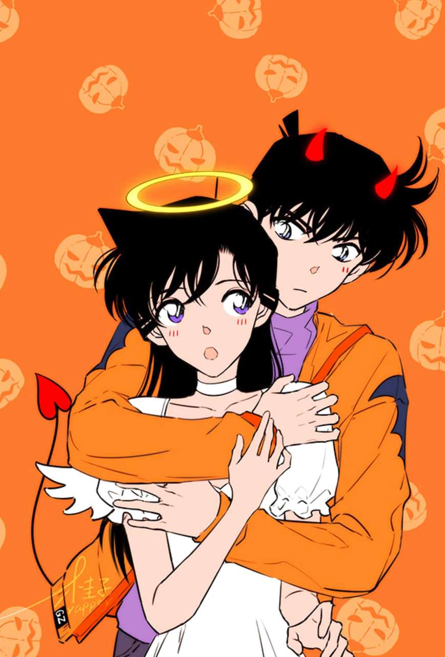 柯南与小兰～天使与恶魔,都很可爱好想抱一下.