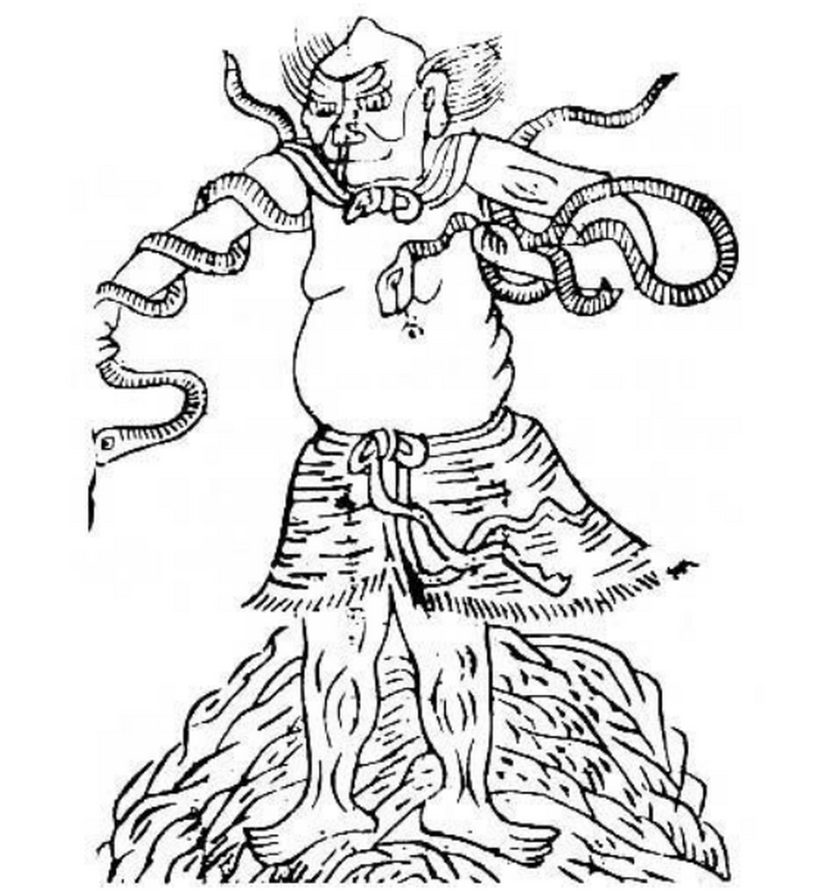 【山海经之人神图——夸父】善跑巨人        《海外北经》有曰:夸父