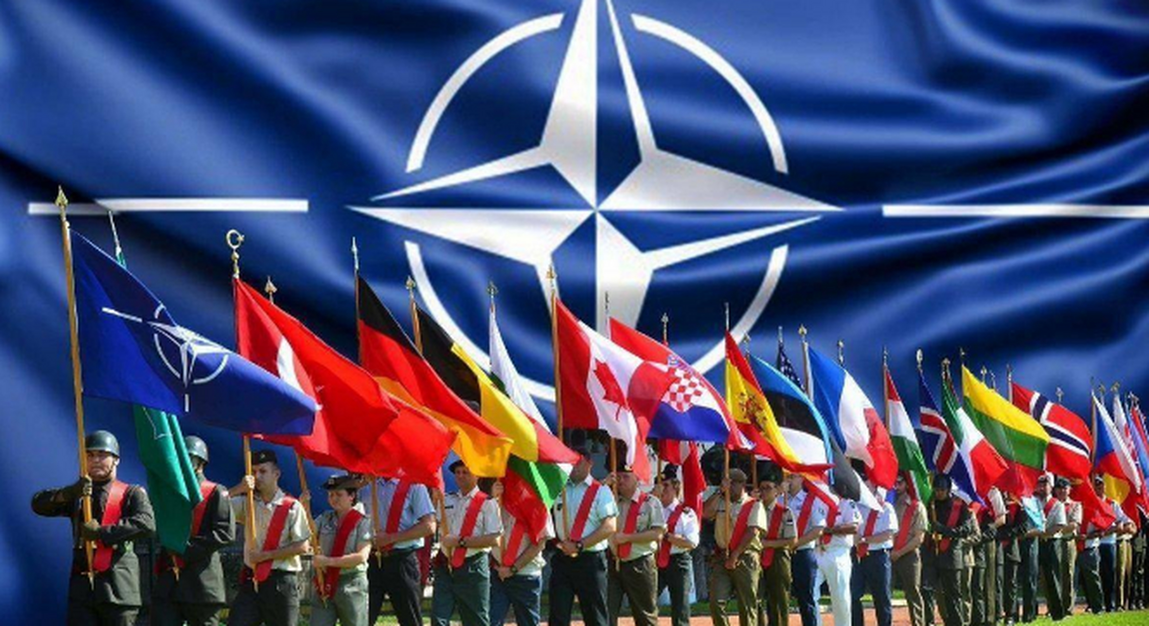 美国联合西欧诸国在华盛顿成立了北大西洋公约组织,简称"北约".