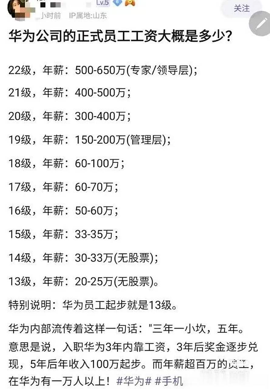 华为讲究狼性文化,虽然加班多,但工资真不少给.
