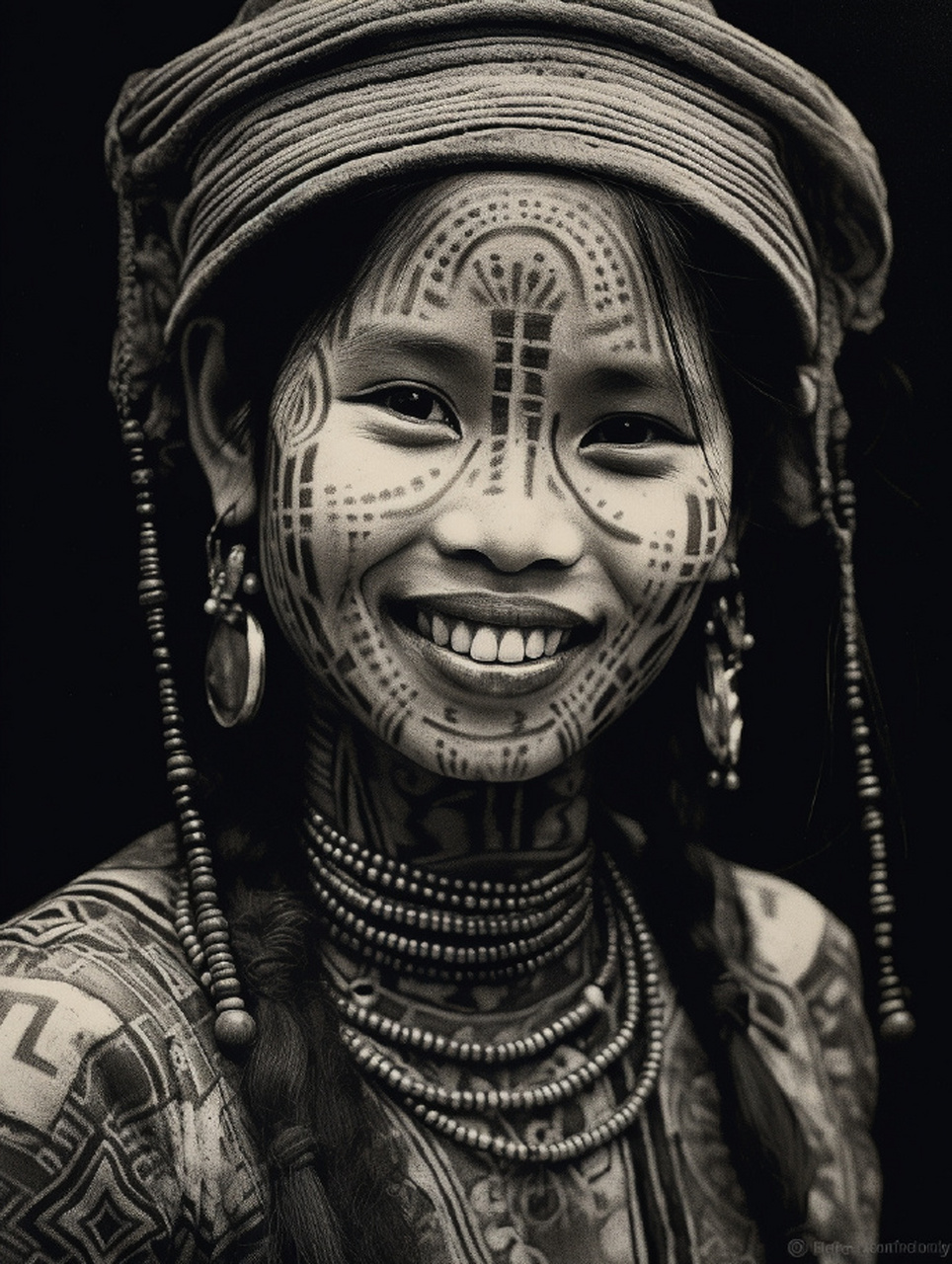 中国著名少数民族"独龙族"文化中,存在一个关于"文面"起源的著名争议