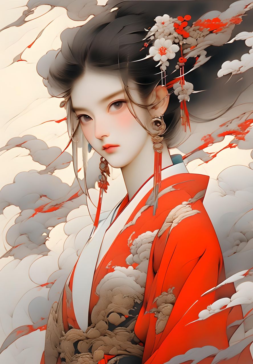 二次元##古风##古风美女##水墨画##古风插画##图片##动漫头像和壁纸