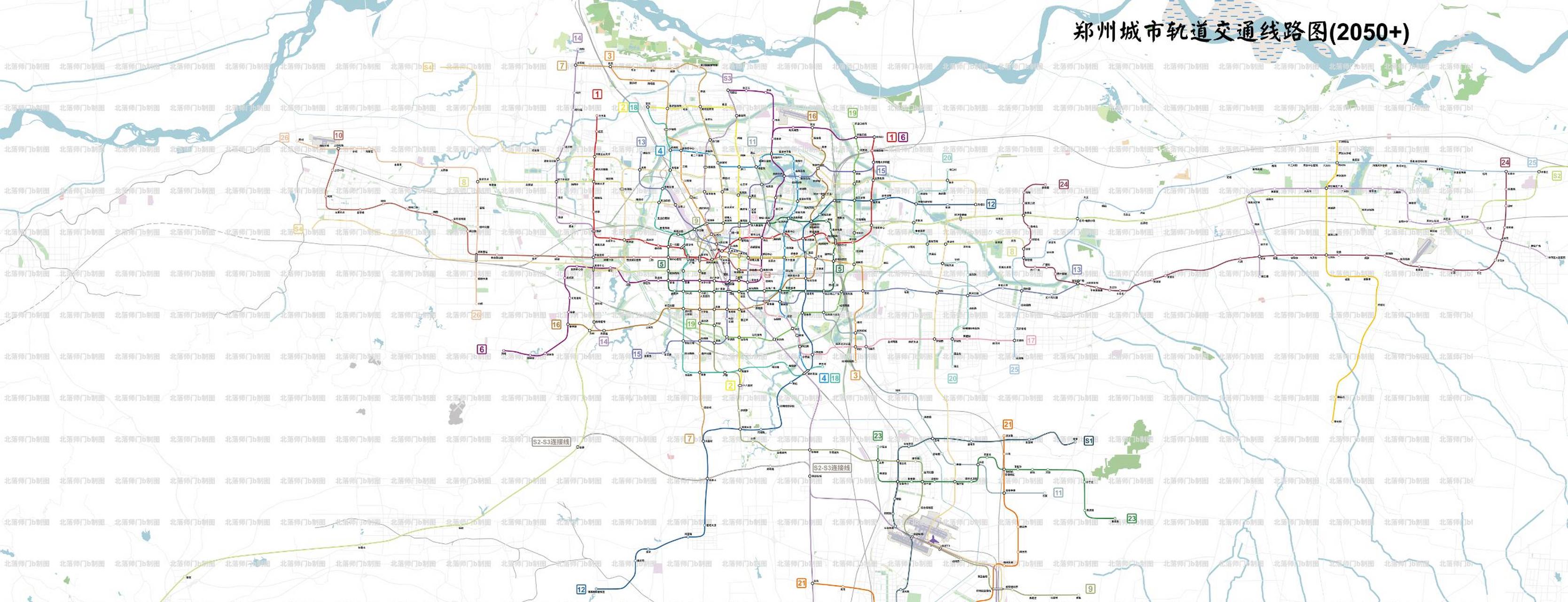 规划交流群有家人分享了郑州地铁2050 畅想图,从示意图来看,地铁涉及