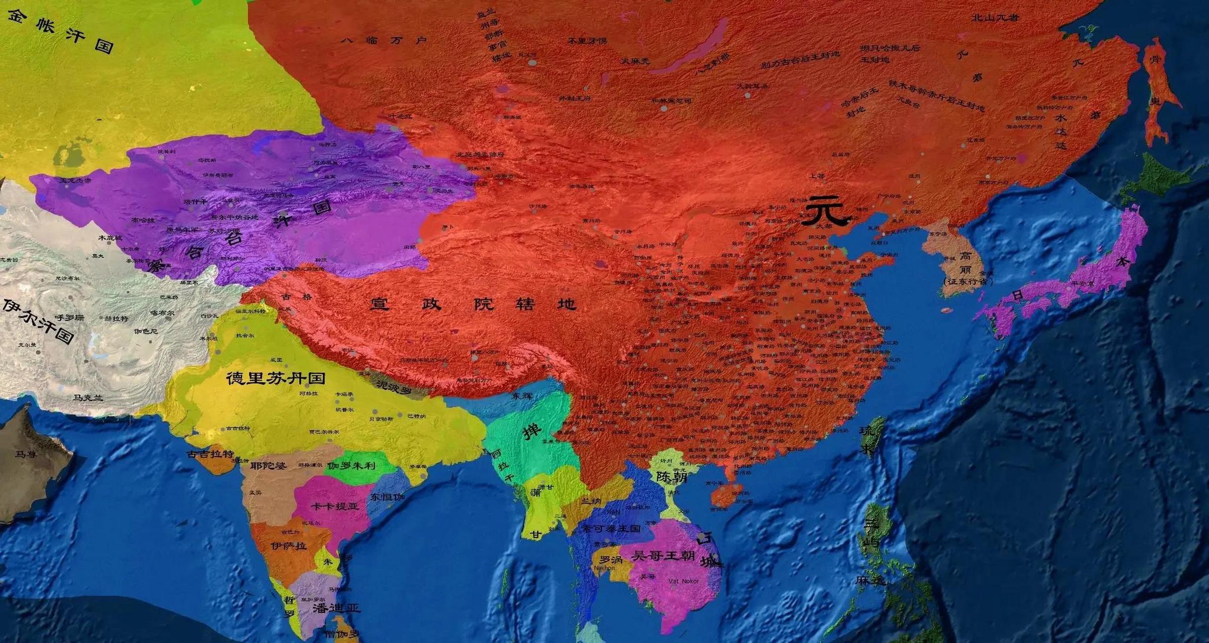 元王朝如果仅仅从疆域面积上看,那是远迈汉唐的存在.