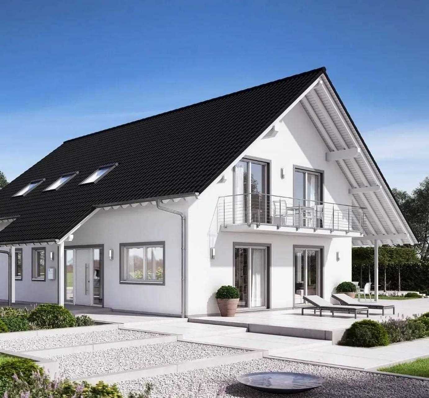 坡屋顶双层独栋别墅,实景拍摄,有平面设计图