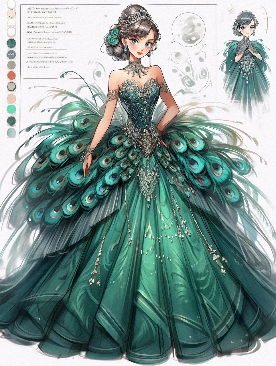 孔雀绿  婚纱礼服裙