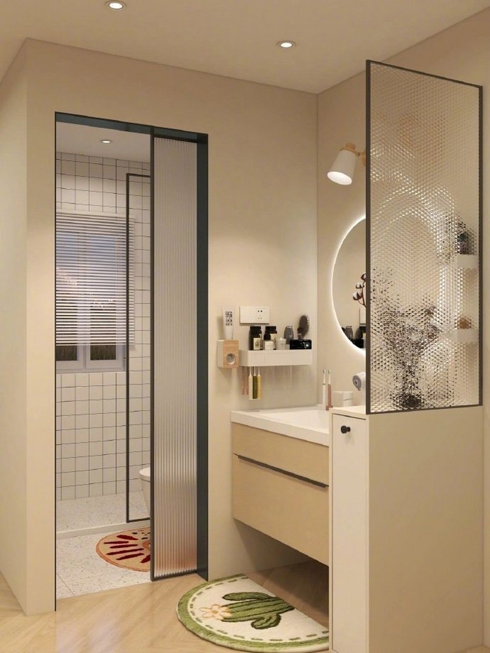 超实用干湿分离卫生间设计,温馨清新舒适的浴室! 676767