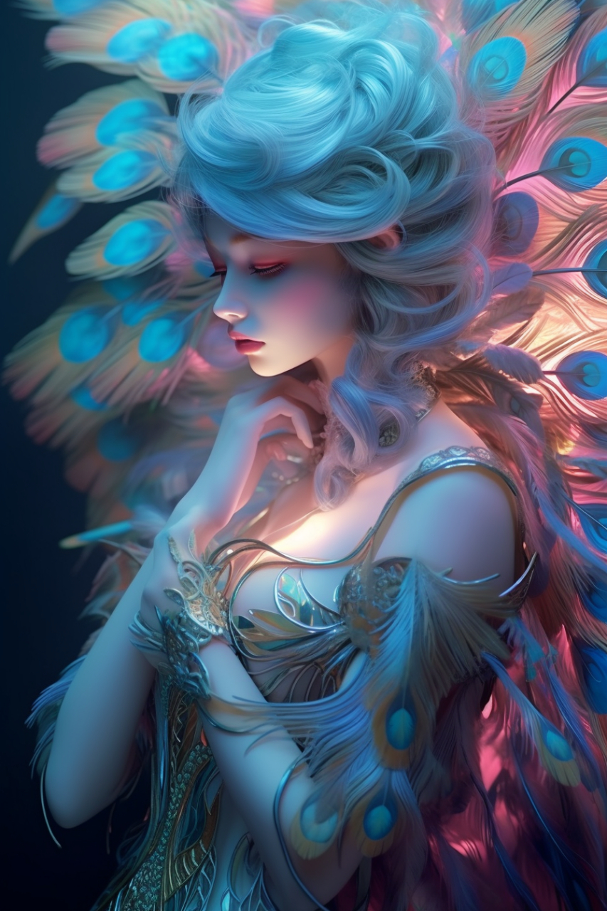 孔雀公主,好漂亮,我也想这么漂亮!#养眼美女# #ai共创计划