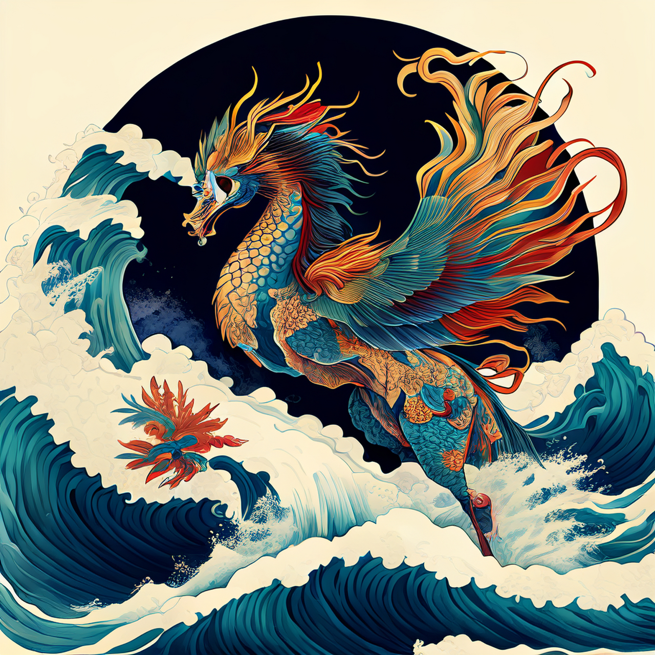 淮海风涛真有道,麒麟图画岂无时.恬静,闲静,生动#百度ai绘图黑科技