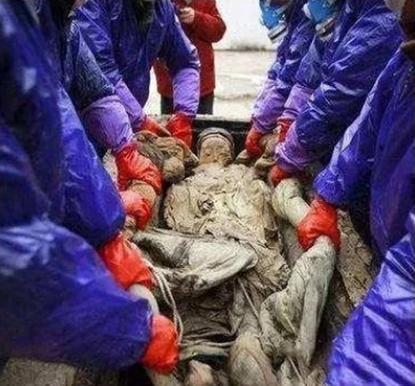 1988年,江西德安县某建筑工地,出土了一口巨大的血棺