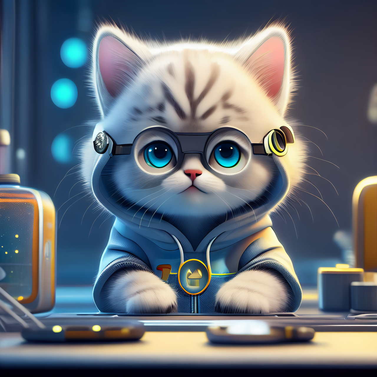 用文心一格画了一组热爱工作的小猫程序员头像,感谢用代码改变世界的