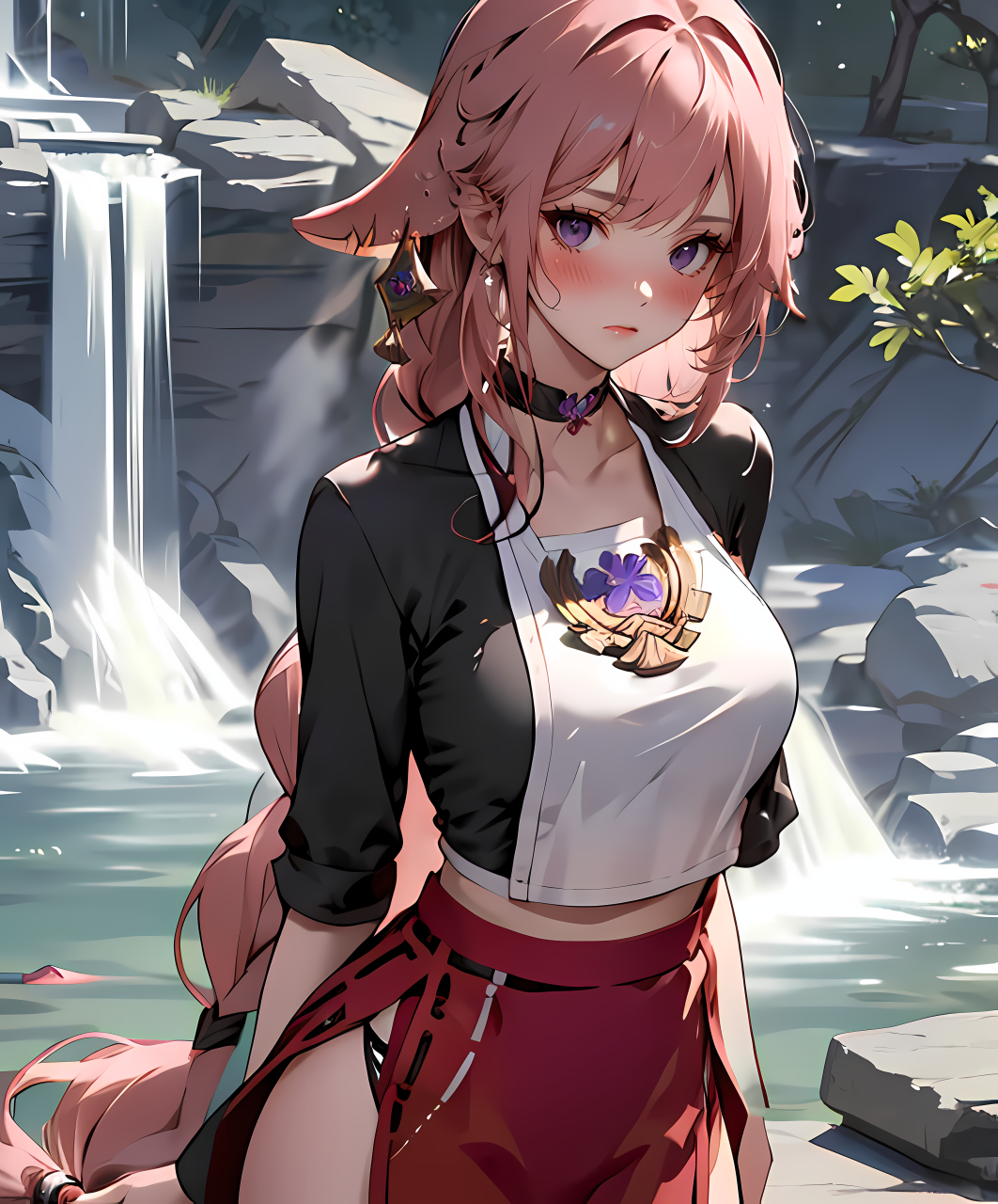 宫司大人这小眼神你能受得了 #二次元美图# #壁纸分享# #原神八重神子