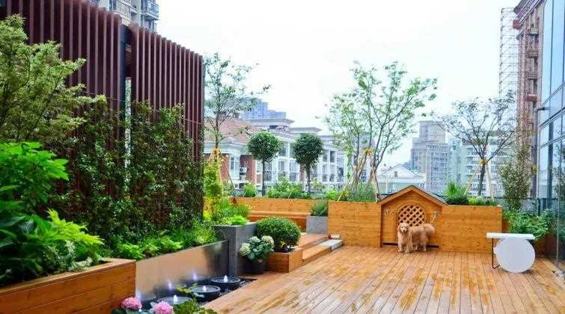 屋顶露台花园设计[惊哭] 屋顶花园,也可以算是一个建筑物室内的延伸