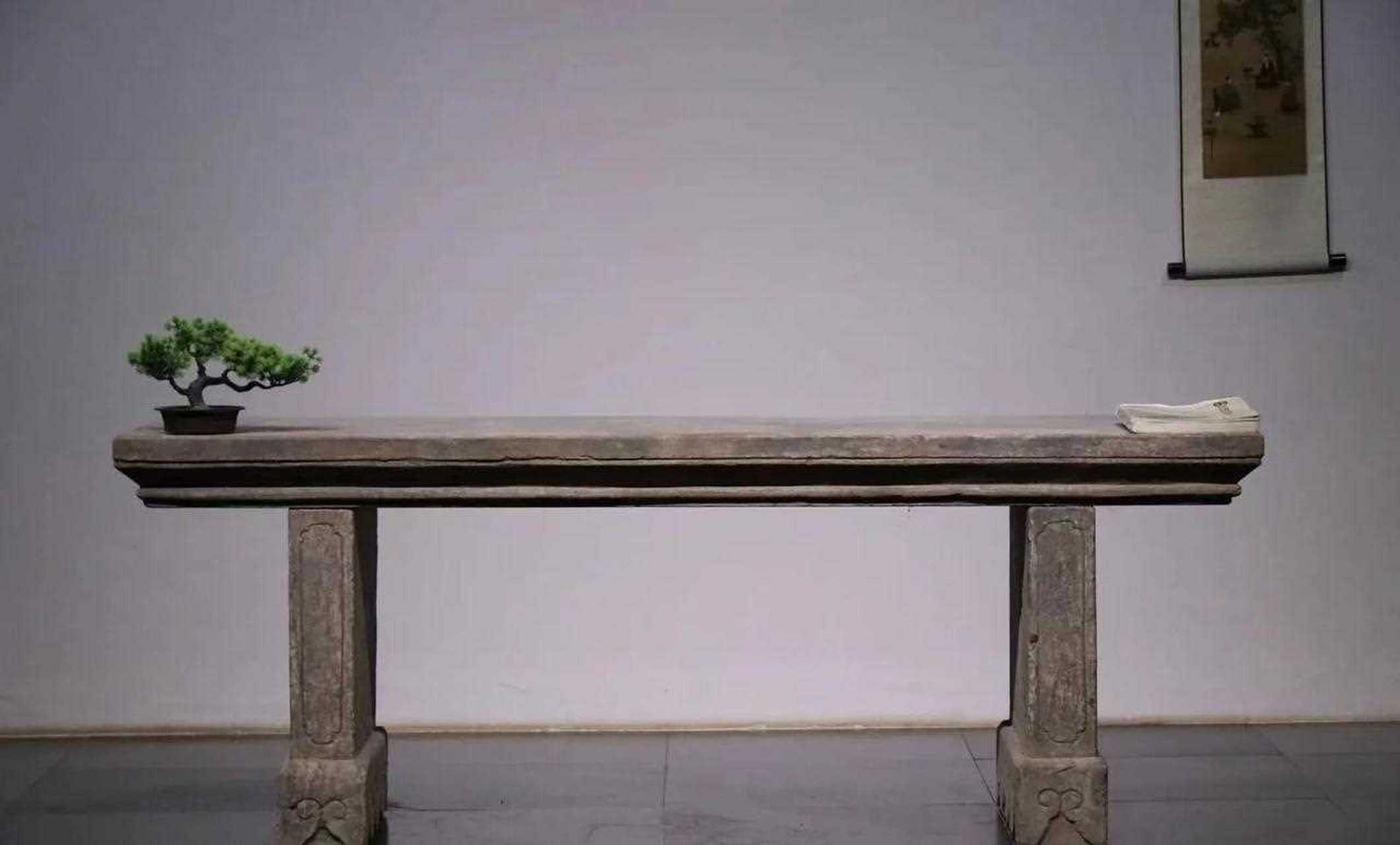 【抚琴品茗】—— 石桌 石案 青石尺寸长192米//高70//宽60//石桌四平