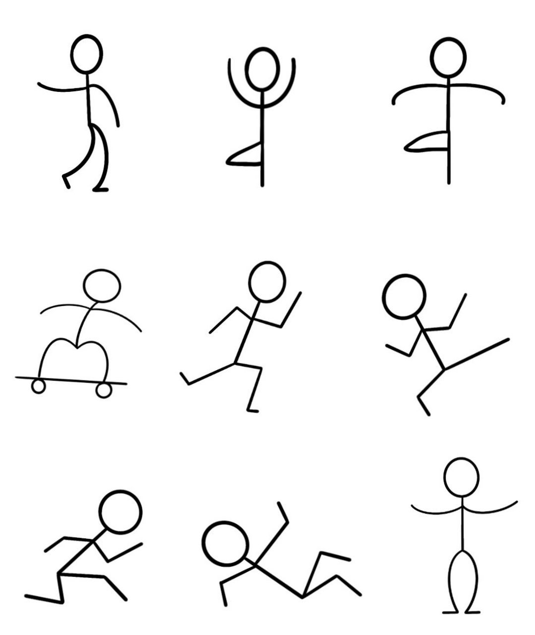 火柴人简笔画大全可爱动作(火柴人简笔画大全可爱动作视频)
