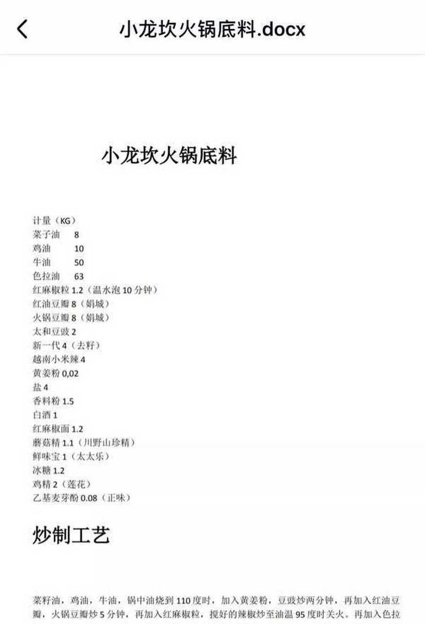 小龙坎火锅底料,实体技术配方无保留分享.