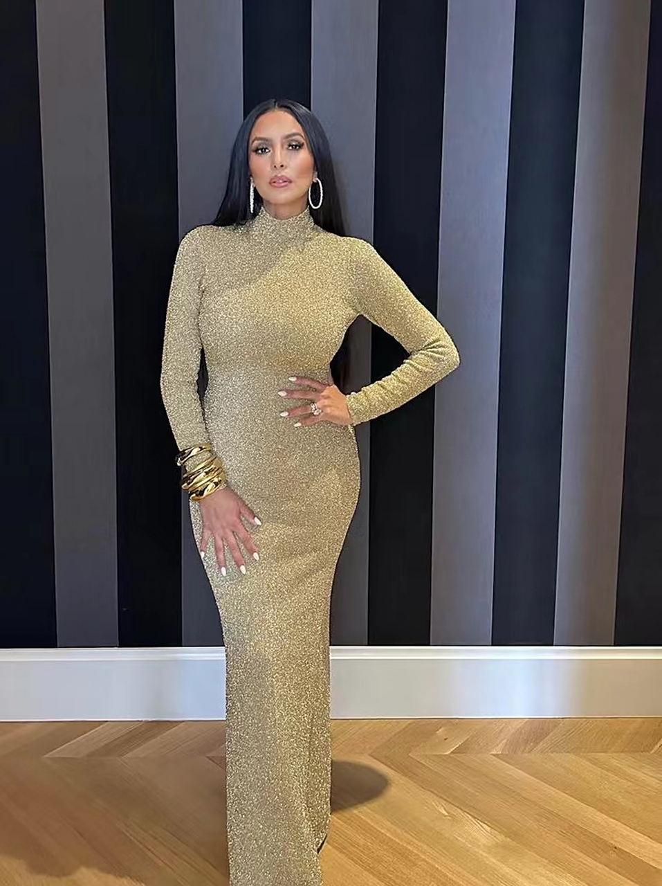 科比的老婆,瓦妮莎的气质真棒,笑容好美 加索尔入选名人堂,瓦妮莎没有