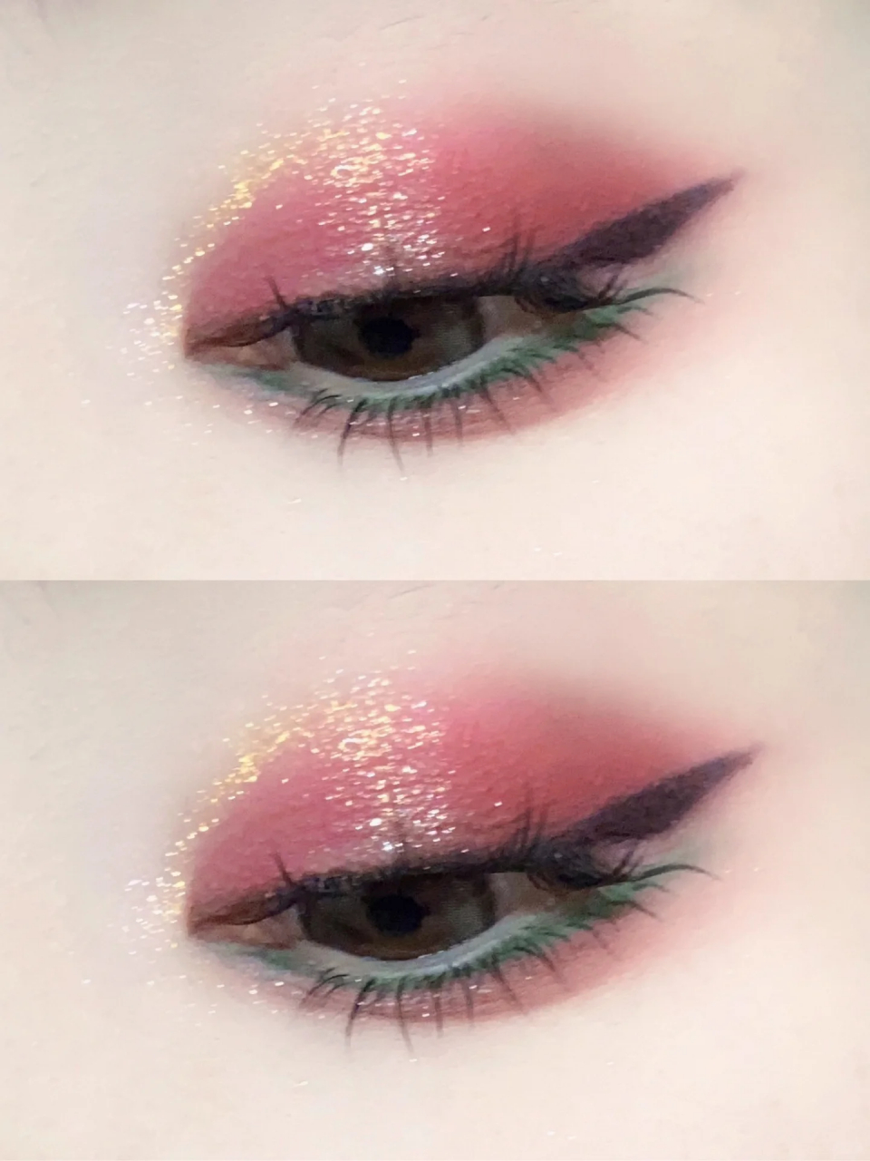 红配绿圣诞氛围眼妆教程 听说要到圣诞节啦 提前给你们搭配眼妆配色