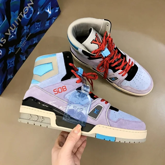 lv2020春夏秀款 trainer 508高帮球鞋!马卡龙紫色,最帅的配色!