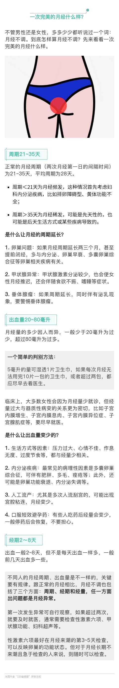 一招判断月经量是否正常