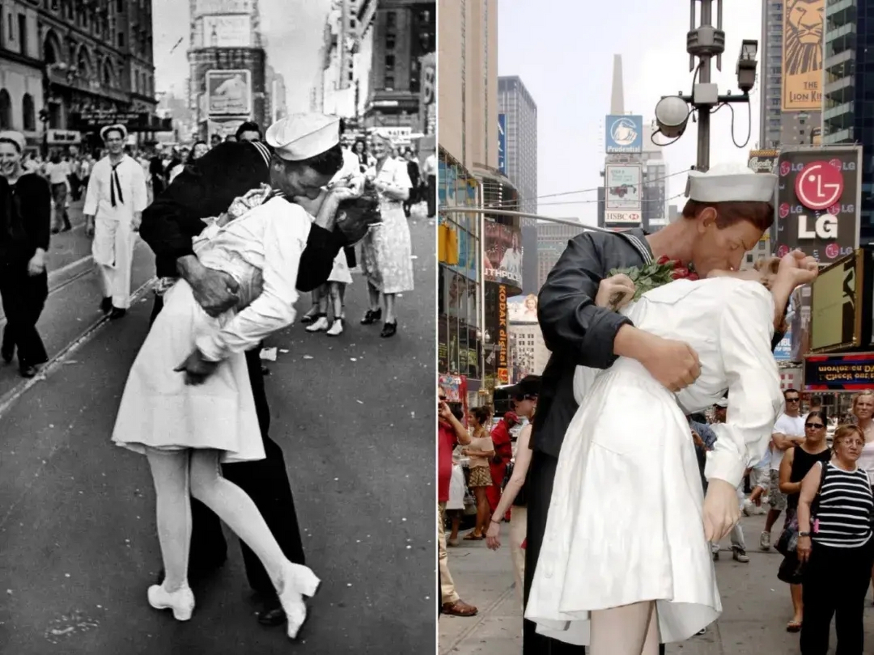 30张过去vs现在的震撼对比照:  图中的这张照片大家应该都很熟悉,胜利