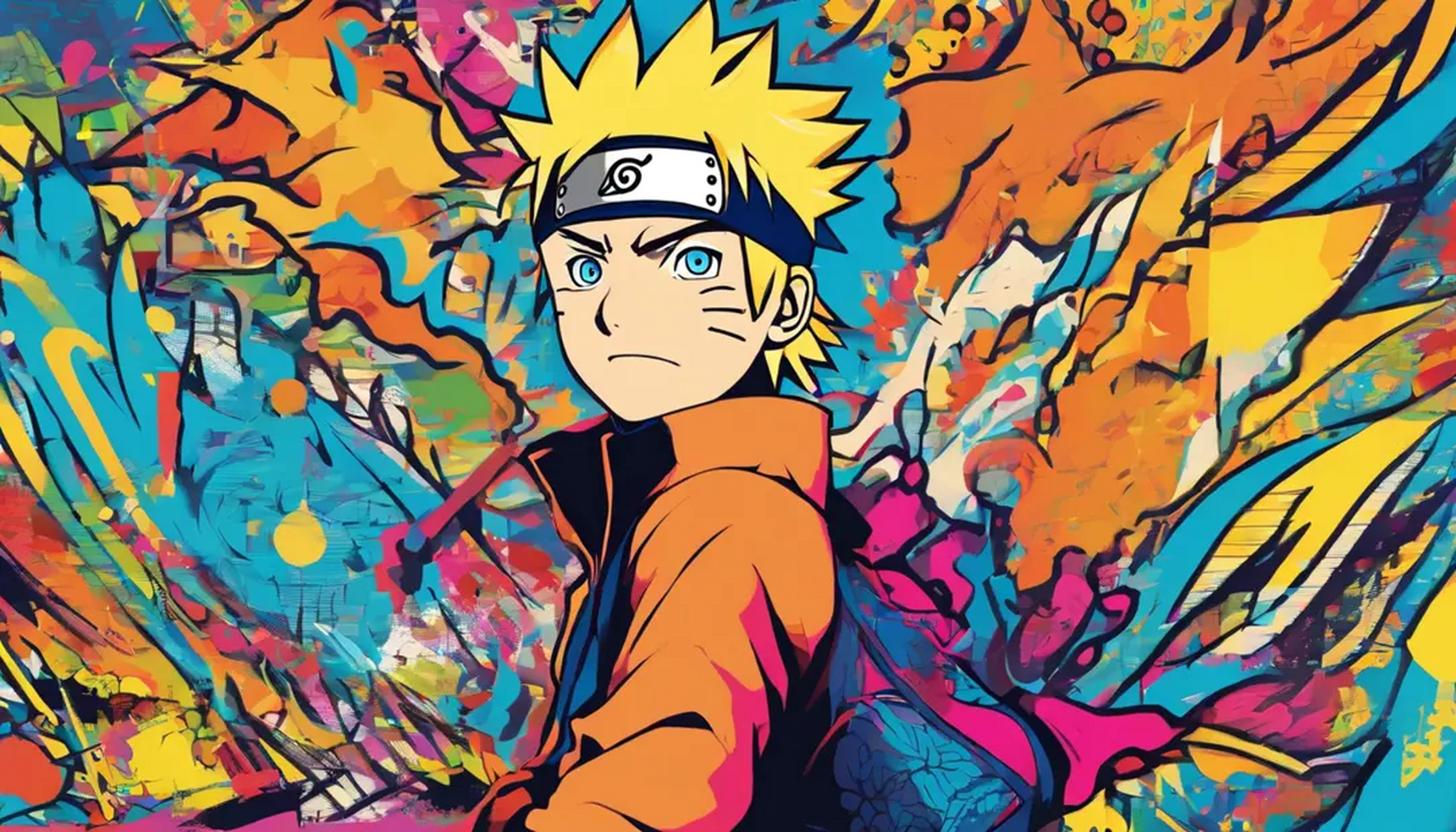 a绘画|火影忍者之鸣人 酷炫鸣人精美壁画,全部由ai生成的呦  需要软件