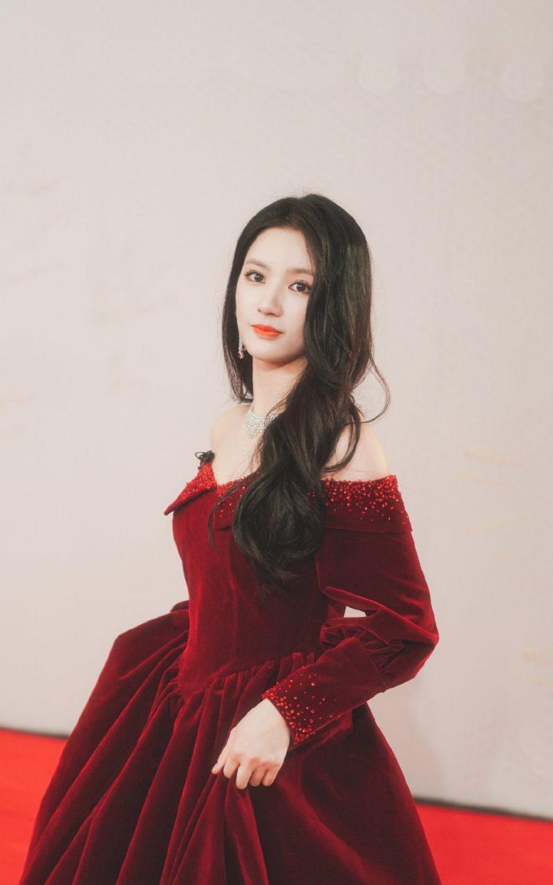 刘些宁优雅性感红毯照图片