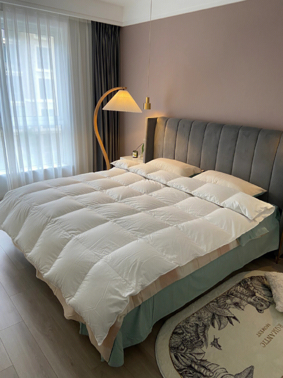 9款颜色乳胶漆卧室床头背景上墙效果.