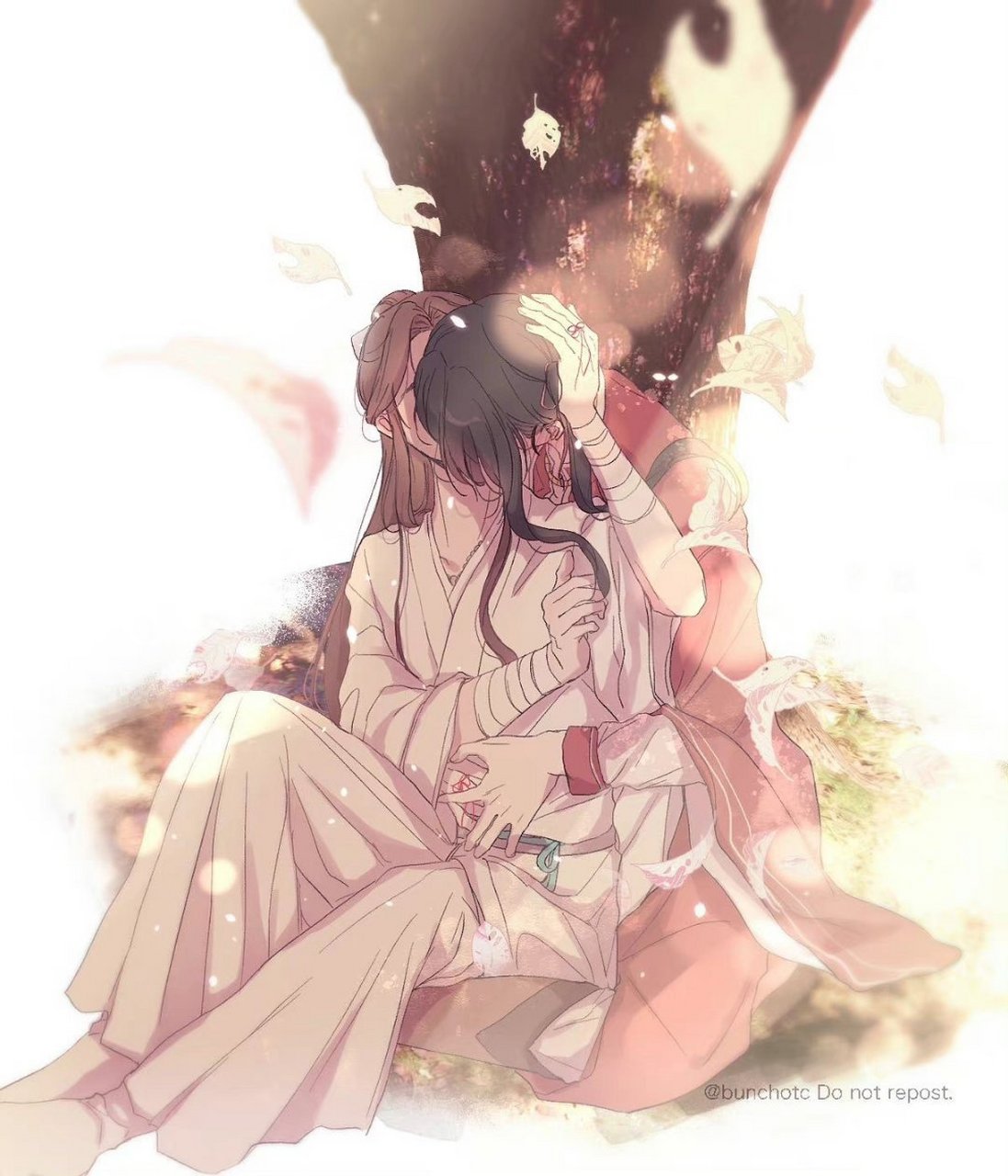 树下亲亲好甜,花怜永远热恋