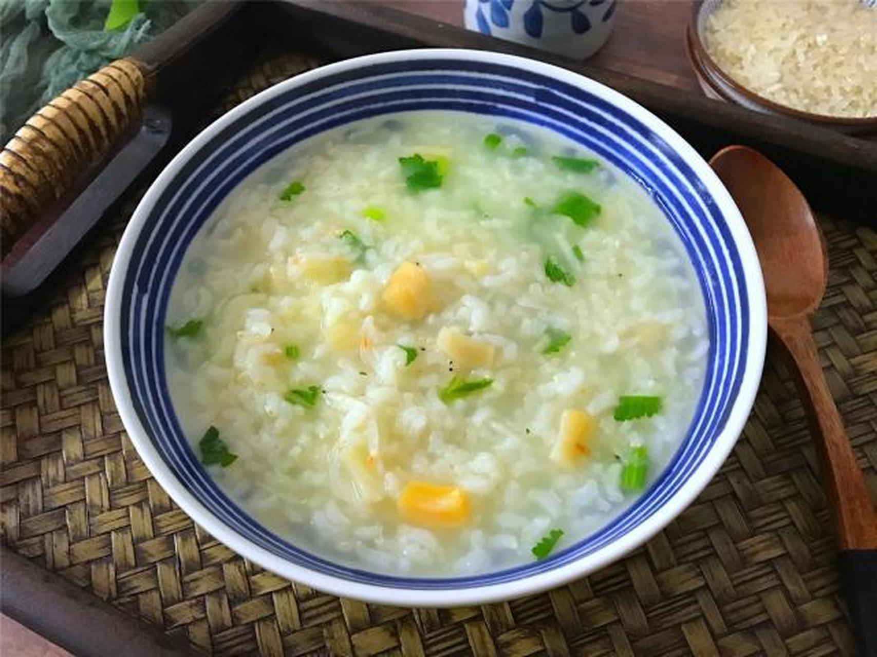 营养早餐粥,鲜美补钙,做法简单,好喝不怕胖的【干贝虾皮胚芽米粥】