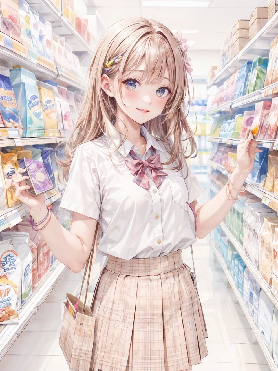 ai绘画# 黄发辣妹jk少女[期待]