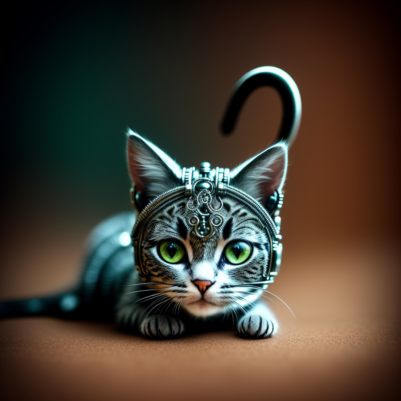 使用#stablediffusion# 生成的赛博猫咪,真是太可爱了!