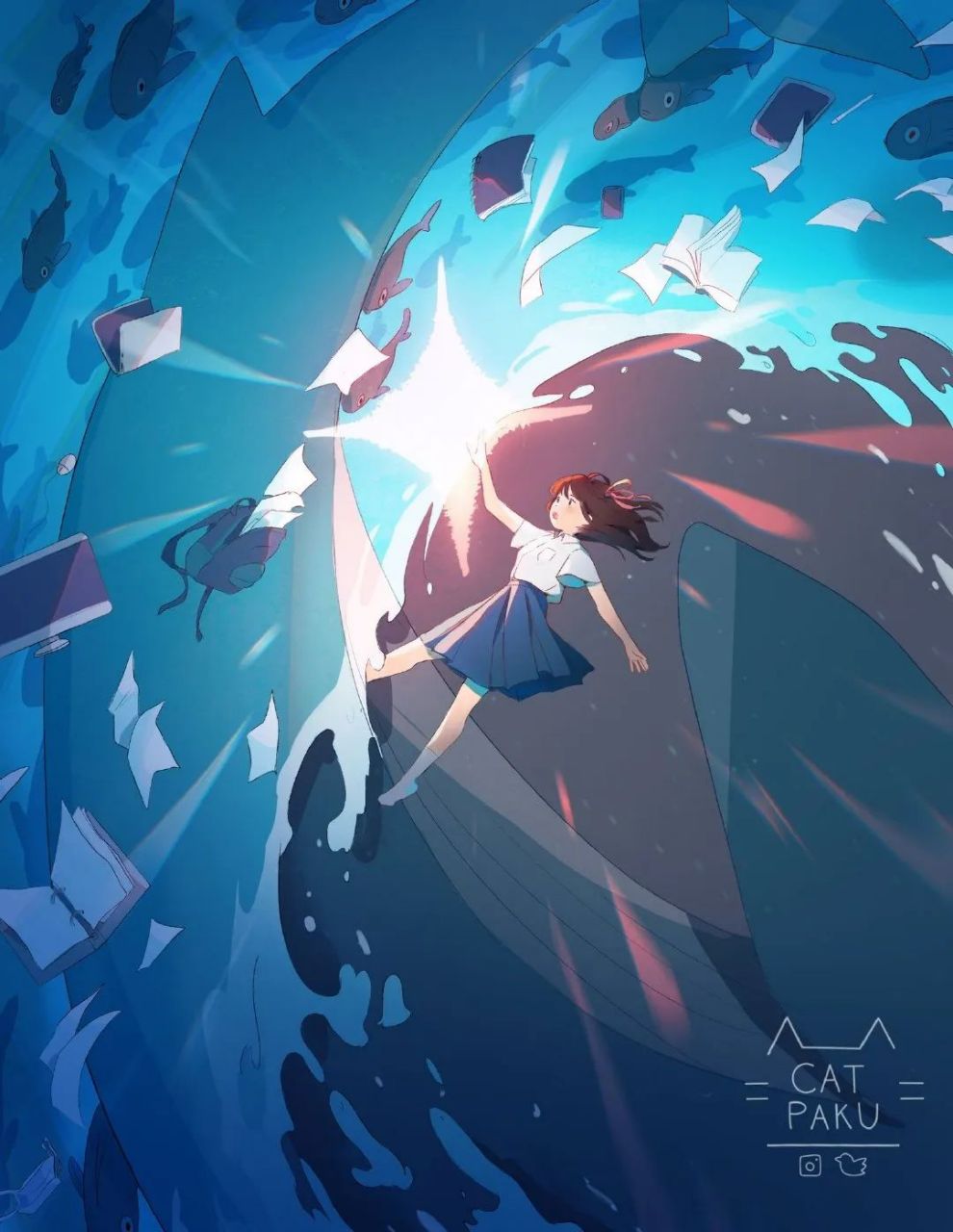 ins插画师 catpaku  梦幻清新的治愈系插画作品